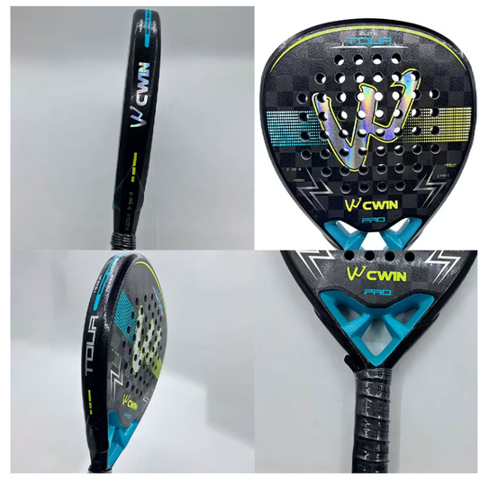 Raquette de padel CWIN Elite Tour Pro 18K – vue détaillée du tamis