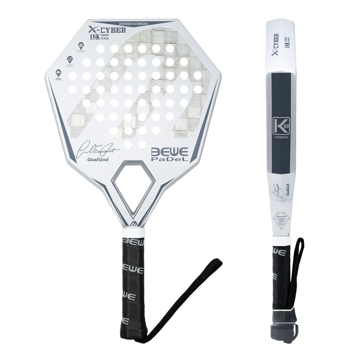 Raquette de padel BEWE X-Cyber 18K carbone plaqué