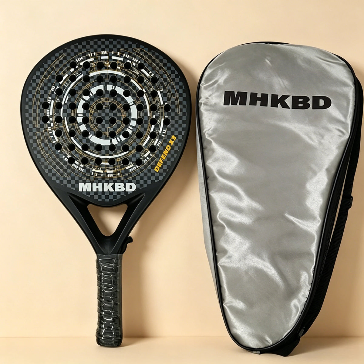 Raquette de padel MHKBD Defend X3 carbone 3K avec housse