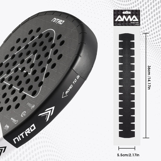 Protecteur de cadre AMA Padel Tape posé sur une raquette